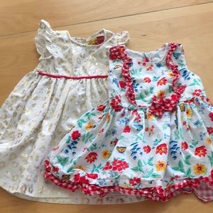 Two dresses size 12 months floral by Nannette baby gold leopard by Penelope Mack